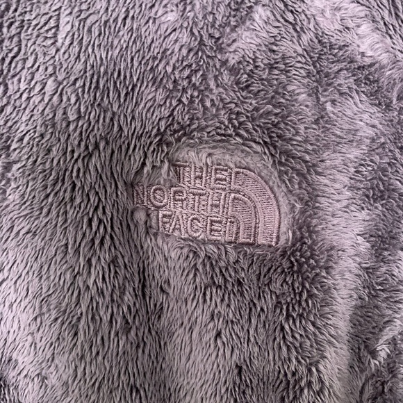 Women’s The North Face Gray/Purple Zip-up Hooded Sherpa Jacket SZ S - Picture 5 of 6